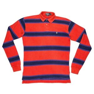 Polo Ralph Lauren Rugby Shirt Mens Long Sleeve Size Medium Golden Pony
